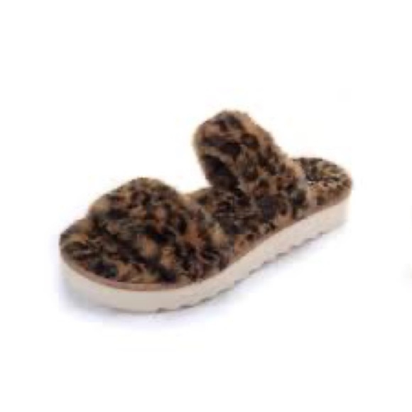 Koolaburra by Ugg Batya Cheetah Faux Fur Slip On Slippers - Picture 1 of 9
